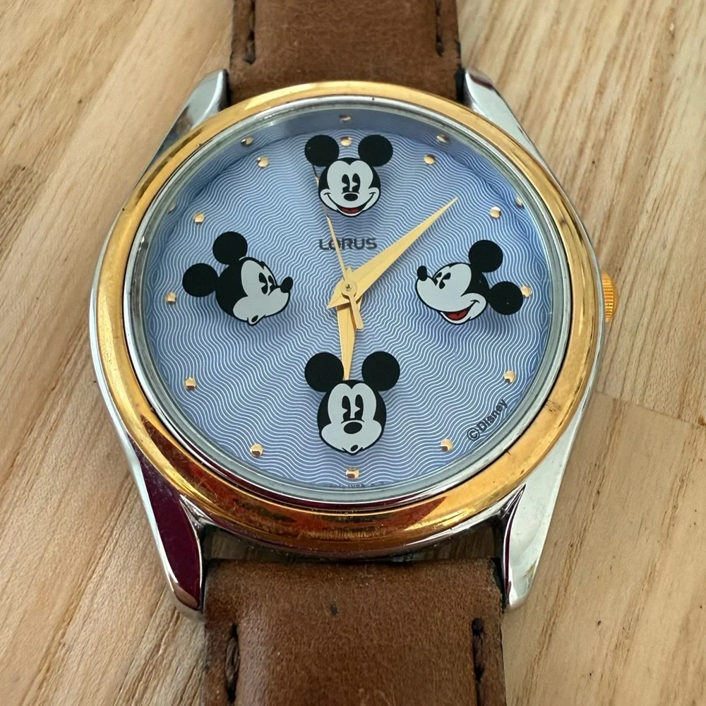 Lorus Disney blue Mickey Mouse watch NEW BATTERY